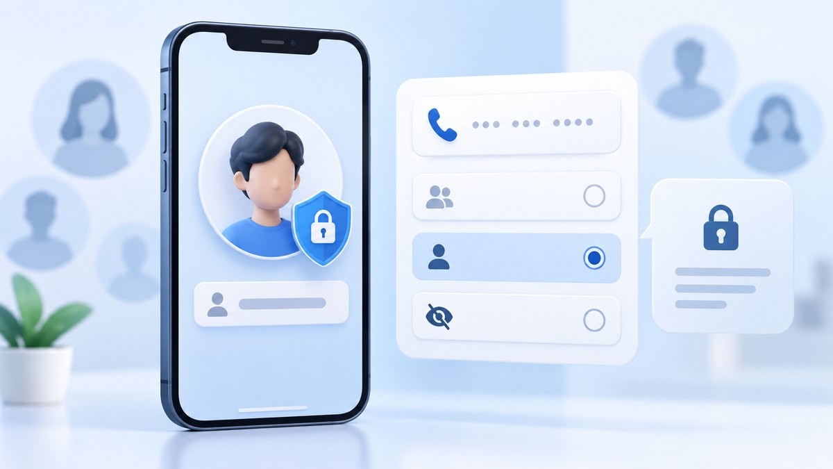 Signal 電話號碼可見度與聯絡方式隱私設定示意