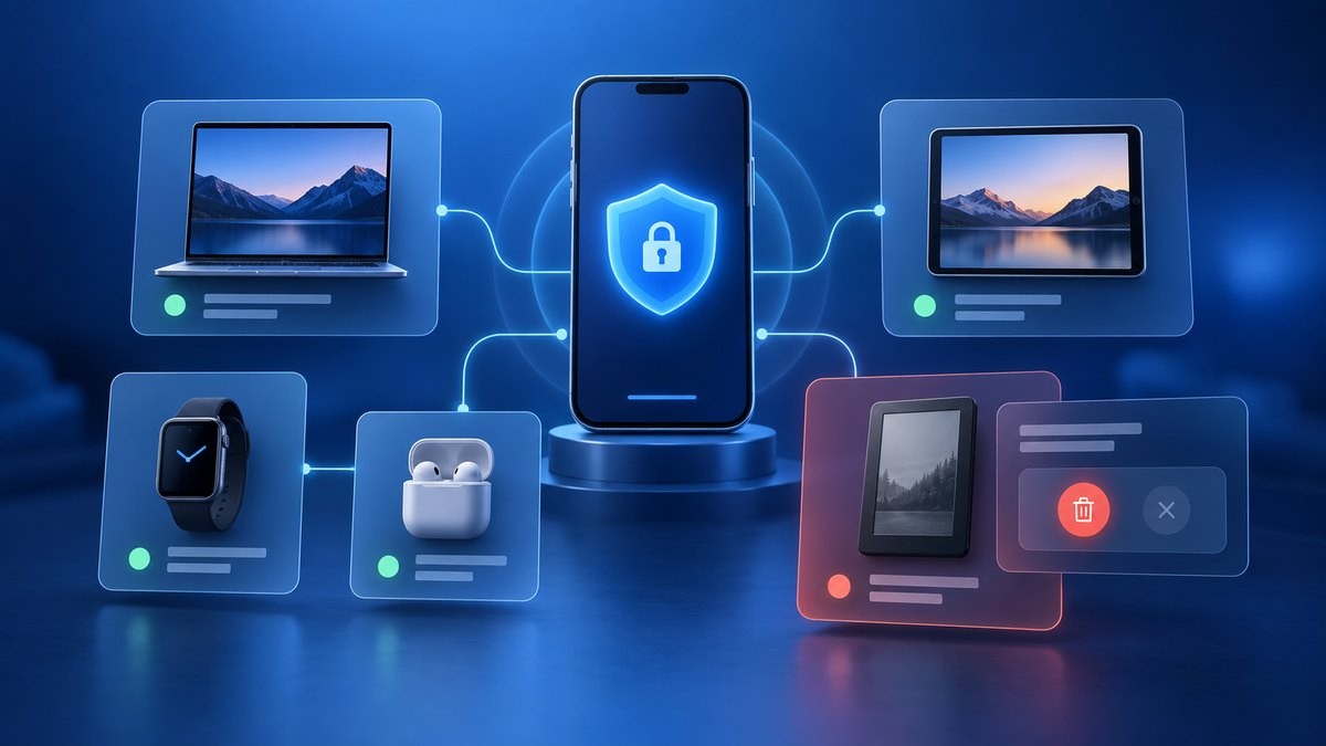 Signal 主要手機審查已連結電腦和平板裝置示意