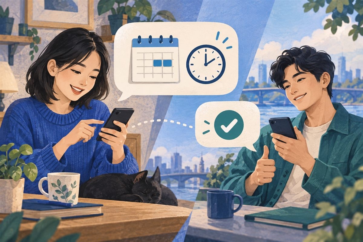 联系人通过明确的时间地点回复确认安排而不是猜测已读图标